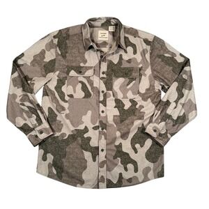 Victory Outfitters Mens‎ Camo Long Sleeve Button Down Shirt Shacket Large